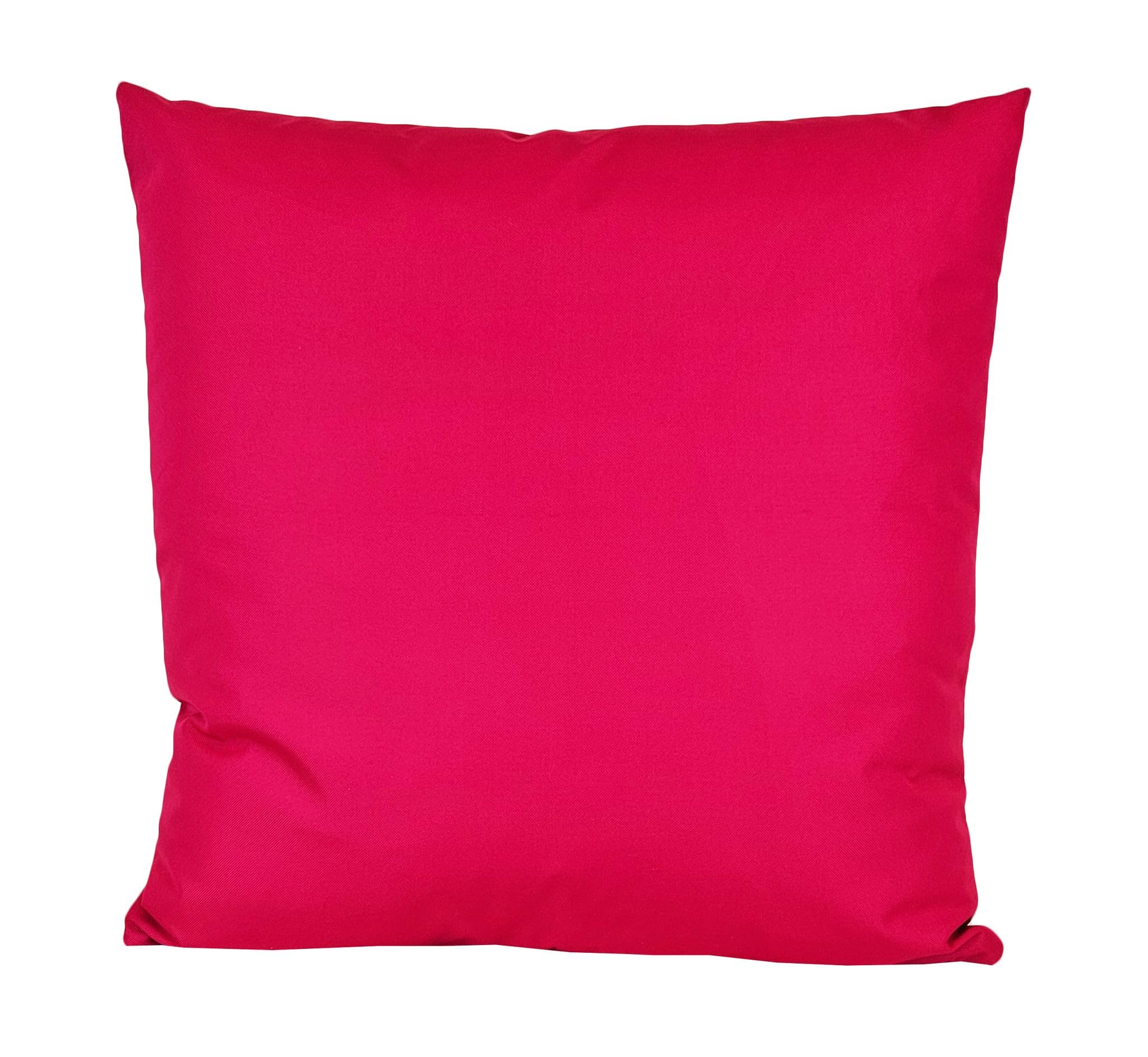 JACK 40x40cm Outdoor Lounge Kissen Dekokissen inkl. XXL-Füllung Wasserabweisend Sitzkissen Garten Stuhl Lotus Effekt, Farbe:Himbeere