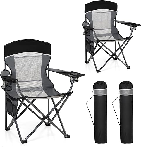 HIGH POINT SPORTS Oversized Portable Mesh Camping Folding Chair