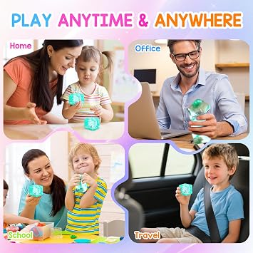 2 Pack Squishy Cube Squeeze Toys, Ice Cube Squishy Sensory Toys with Floating Ocean Shells & Stars, Stress Relief Toys , Office Desk Toy, Squishy Fidget Toy for Adults and Teens (4.5 cm)