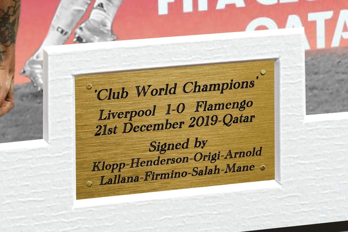 Kitbags & Lockers 2019 CLUB WORLD CHAMPIONS CELEBRATION 12x8 A4 Signed Liverpool Henderson-Klopp-Salah-Mane-Firmino-Origi-Lallana-Arnold Autographed Photo Photograph Picture Frame Soccer Gift - Image 3