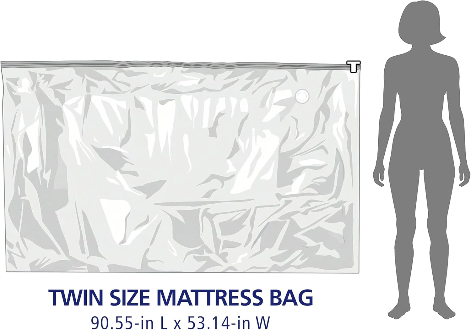 Hefty Shrink-Pak Mattress Bags for Moving – Twin/Twin XL Size | Heavy Duty & Water Resistant Vacuum Compression Mattress Bag, Storage Protection Mattress Cover for Moving