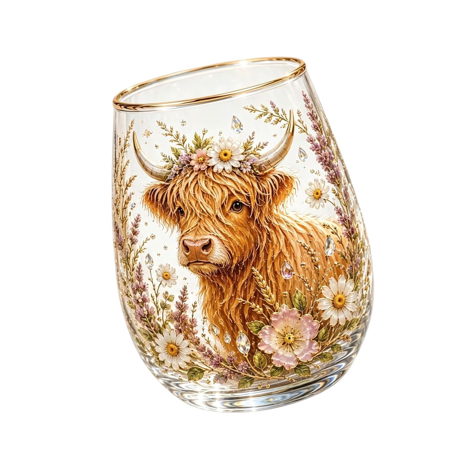 Whoasyst Sophisticated Textured Glass Coffee Cup Showcasing Flower and Feathered Creature Theme for Morning Concoct Blossomy Bird Glass Cup
