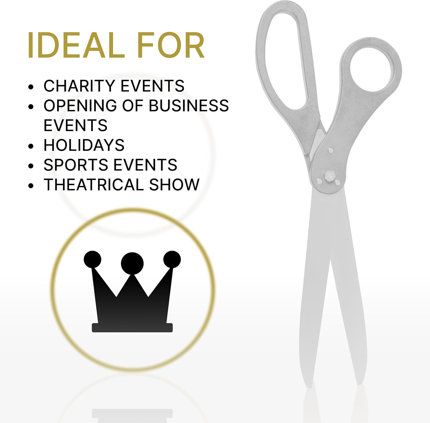 25" Giant Ribbon Cutting Scissors — Extra Large Grand Opening Ribbon Cutting Ceremony Scissors Heavy Duty Metal Construction for Grand Openings Inaugurations Ceremonies & Special Events