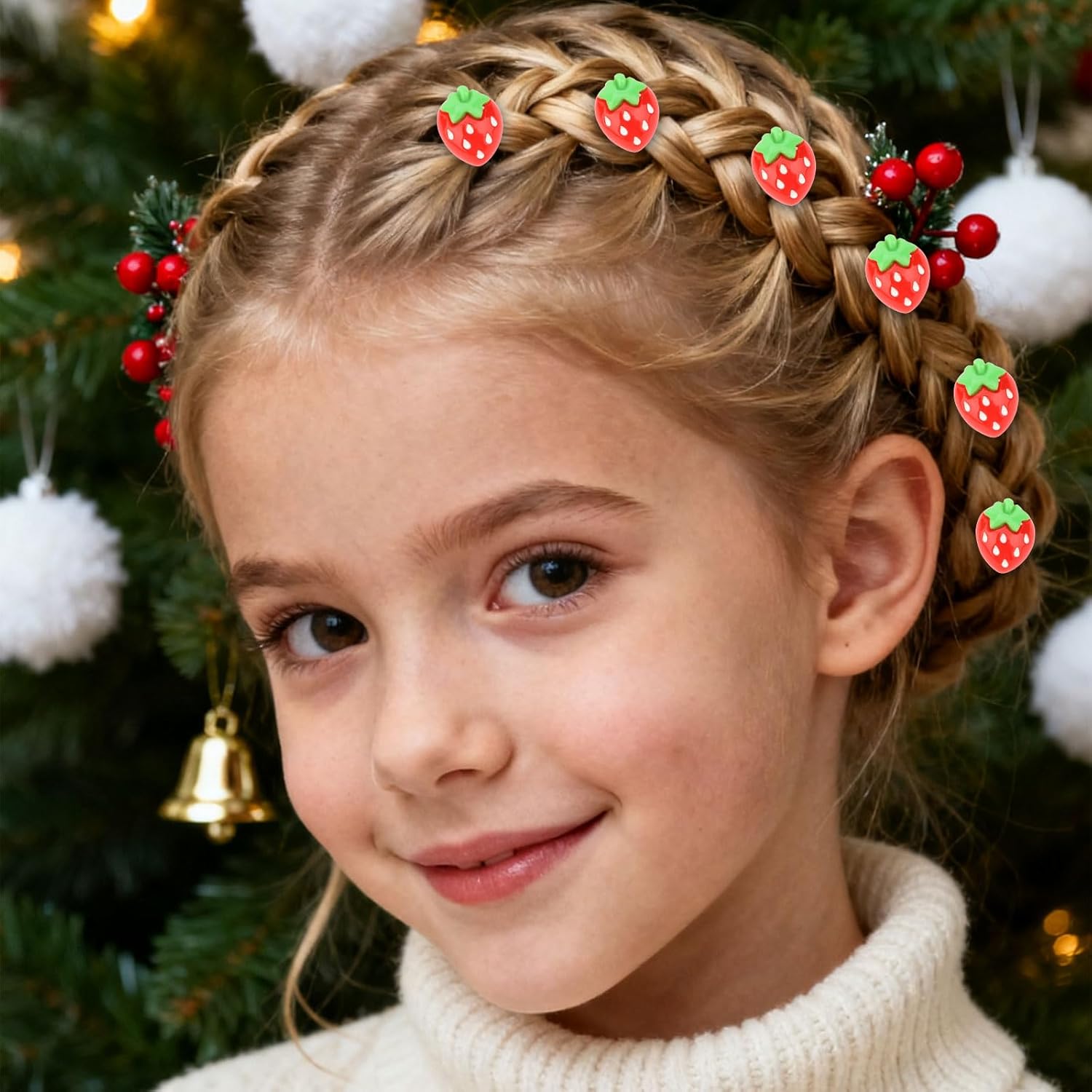 YISSION 20PCS Mini Strawberry Hair Clips for Women & Girls, Cute Red Strawberry Hair Barrettes, Adorable Hair Accessories for Daily Styling, Party & Gift - Image 5