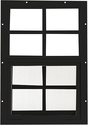 Miniatura 14 de Ventanas para cobertizo 12x18 pulgadas (paquete de 1) Ventanas corredizas con vidrio templado y mallas Montaje al ras, marcos de aluminio blanco