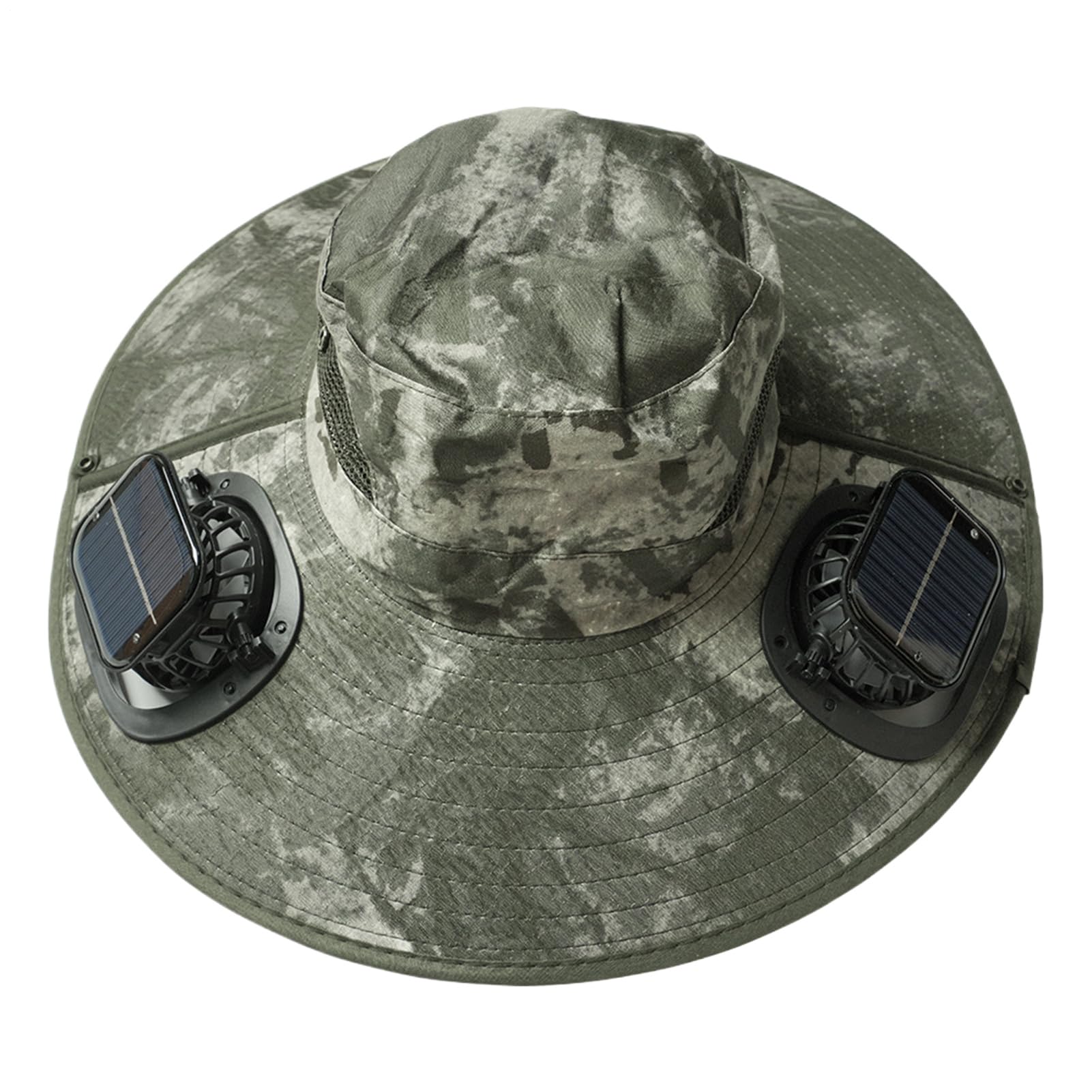 Cappello con Ventola Protezione Personale Leggera | Cappello a Tesa Larga con Ventilatore Solare Outdoor Attrezzatura Personale Per Spiaggia Pesca Campeggio Outdoor Viaggi