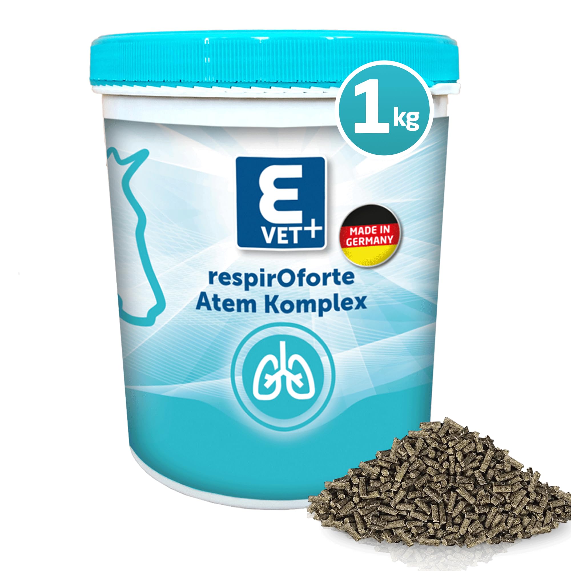 Eggersmann Mein Pferdefutter E-Vet respirOforte 1 kg | Ergänzungsfuttermittel für Pferde mit Atemwegsproblemen - Pferdefutter mit schleimlösenden Kräutern
