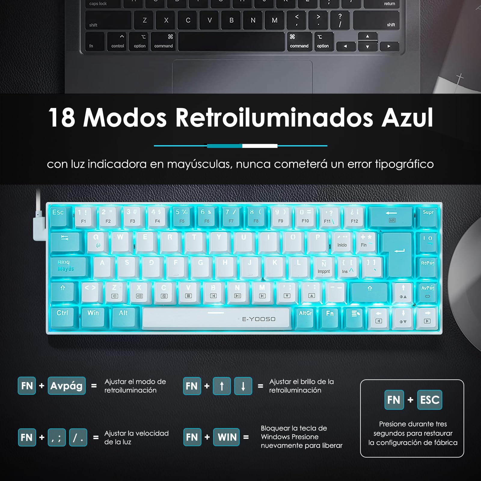Teclado Terport Z11 BOYI Teclado Mecánico Inalámbrico RGB Con