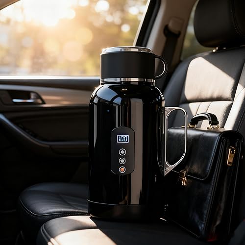 Miniatura 3 de Hervidor eléctrico para automóvil, olla de calefacción portátil para té, café y agua caliente, ideal para viajes por carretera, camping, viajes