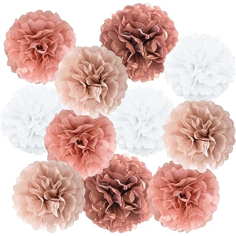 Stunning Rose Gold Tissue Pom Poms for Entrancing Events
