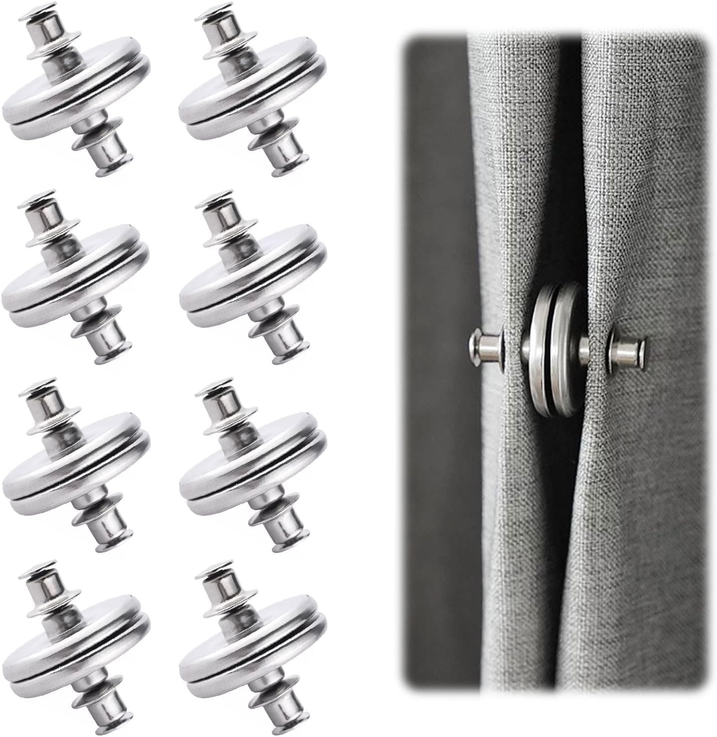 8PCS Curtain Holders, Curtain Tie Backs for Window Drapes, Curtain Fasteners with Adjustable Hold Design, Decorative Drapery Straps for Bedroom Living Room Office Hotel and Study Use-picture-22