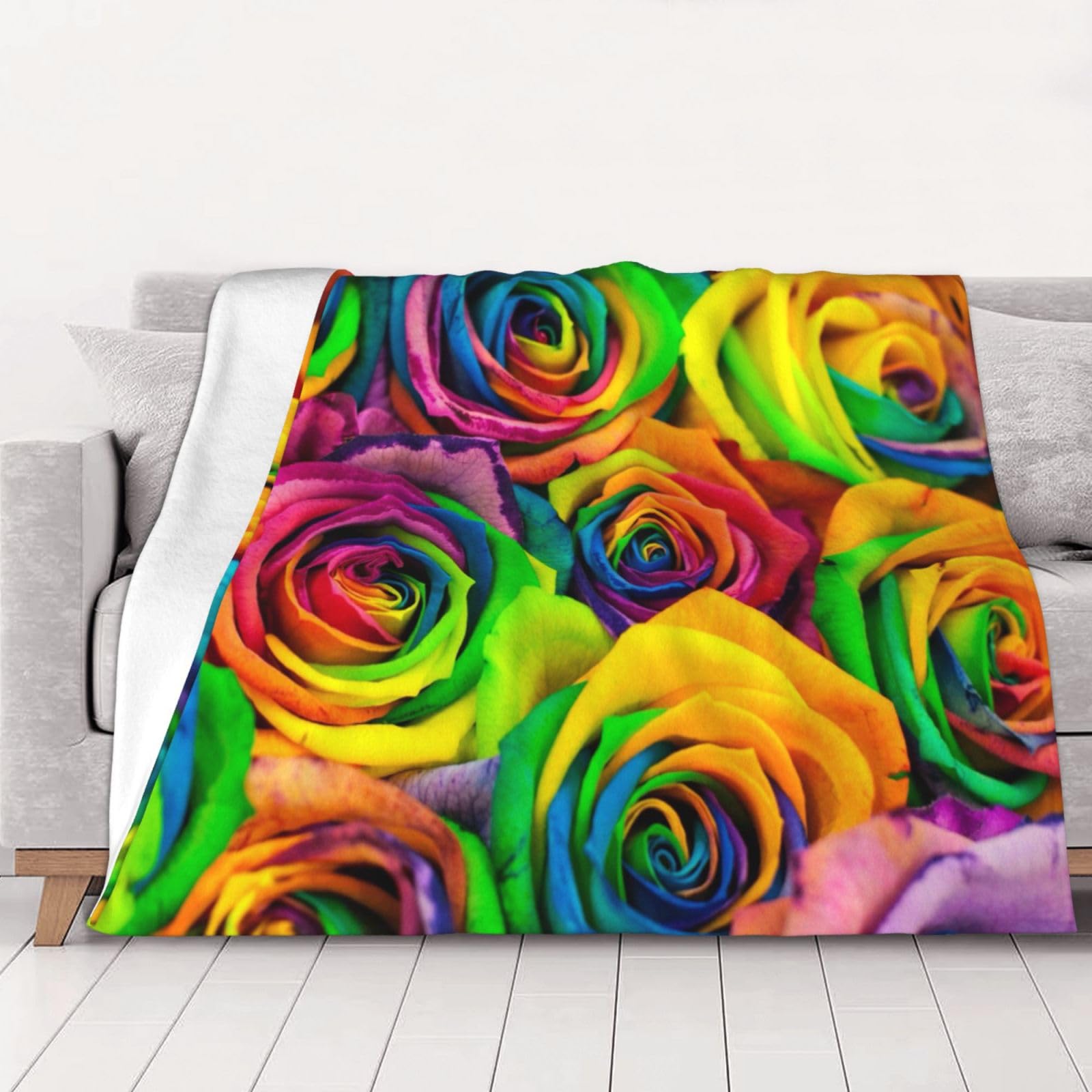 Couverture flanelle douce rose colorée 125x100 plaid chaud pour canapé voiture et lit