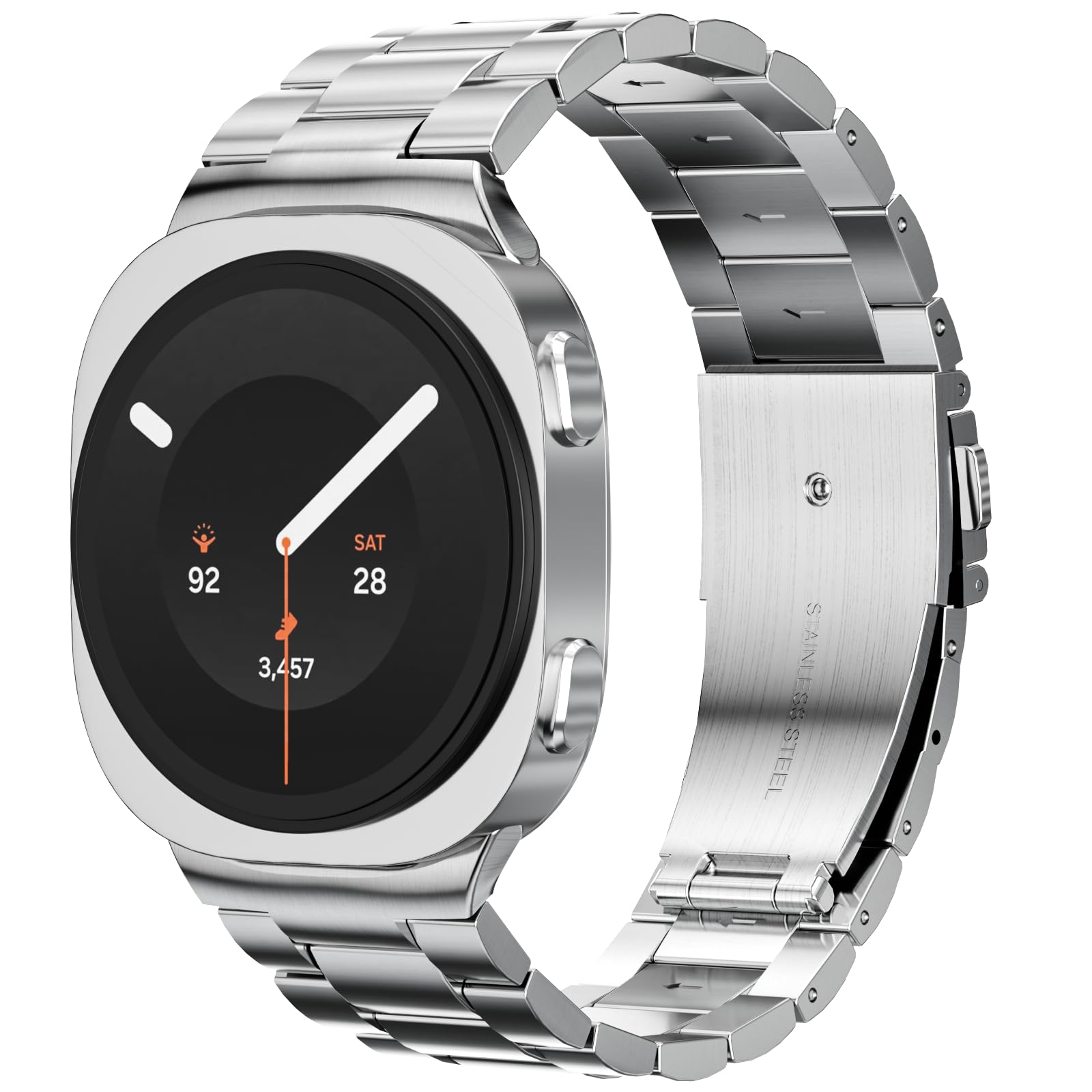 SPGUARD Edelstahl Metall band Kompatibel Samsung Galaxy Watch9/8 40MM/44MM | Armband Kompatibel mit Galaxy Watch9/8 Classic 46MM,Ersatz Wrist Strap Metallarmband Damen Herren Smartwatch Uhrband