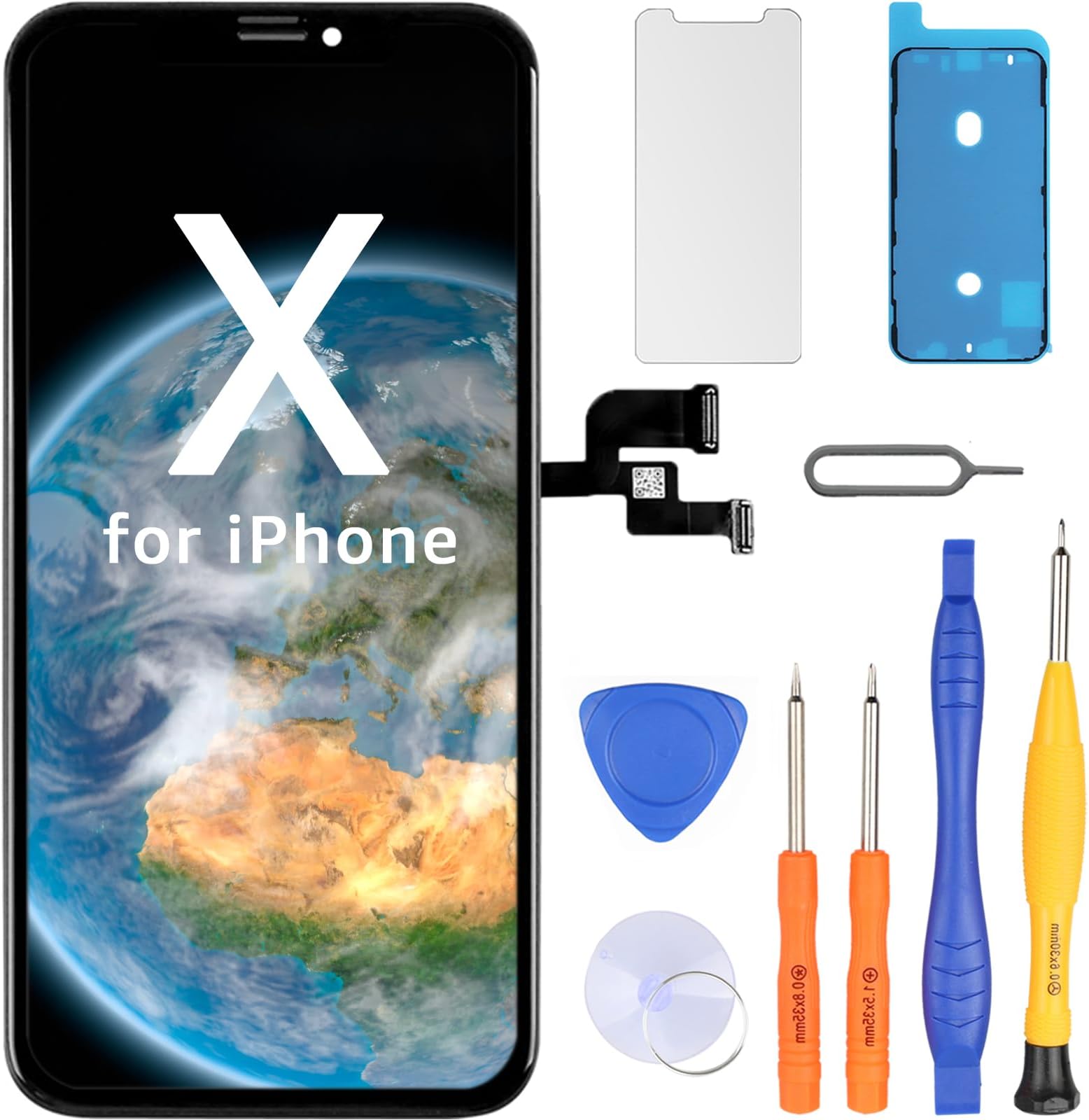 LL TRADER for iPhone X 5.8 inch LCD Display Replacement Touch Screen Digitiser with Repair Tool Kits