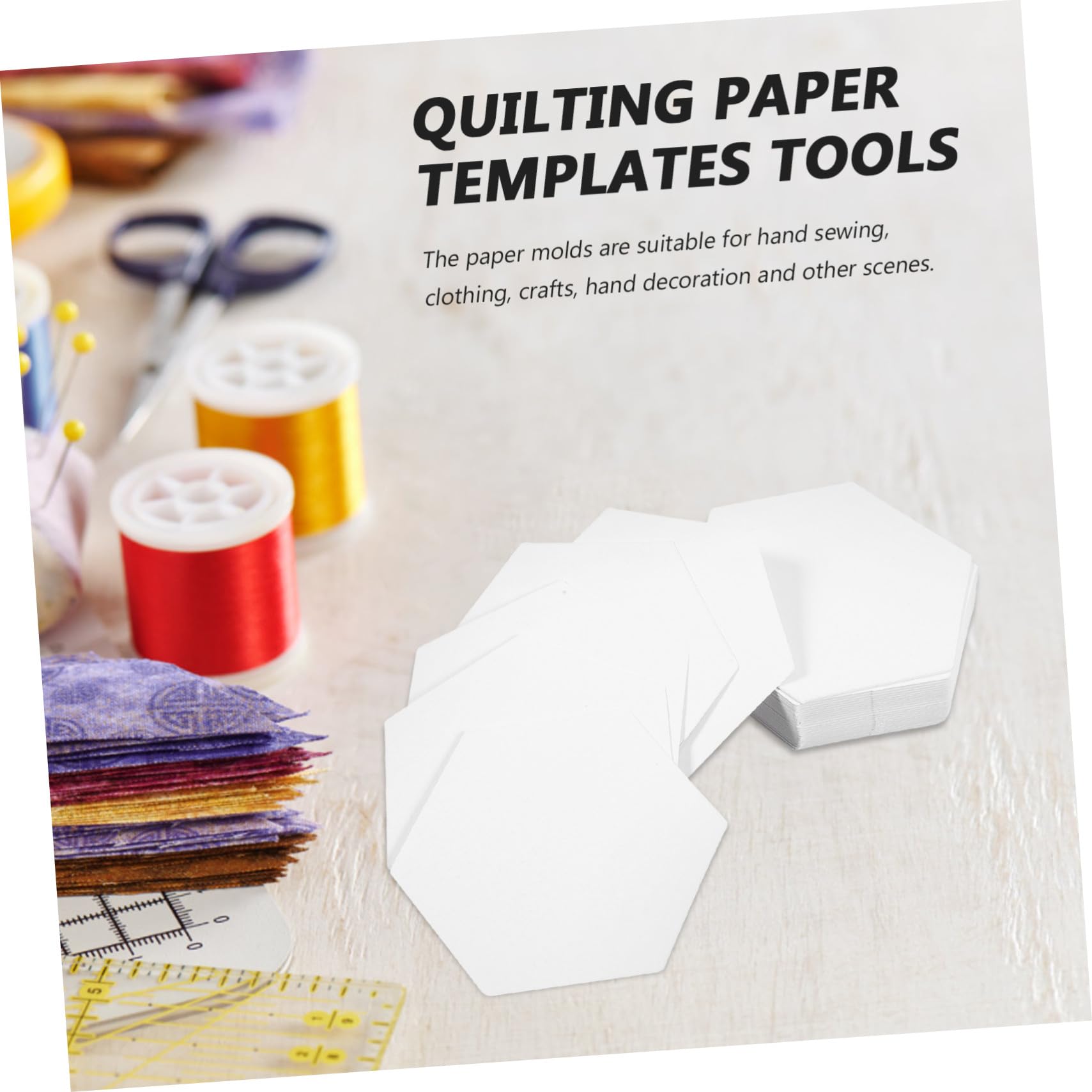 1500 Piezas Plantillas de Papel Hexagonales para Patchwork de Costura DIY Moldes Resistentes para Proyectos de Acolchado Paquete Herramientas Prácticas para Manualidades