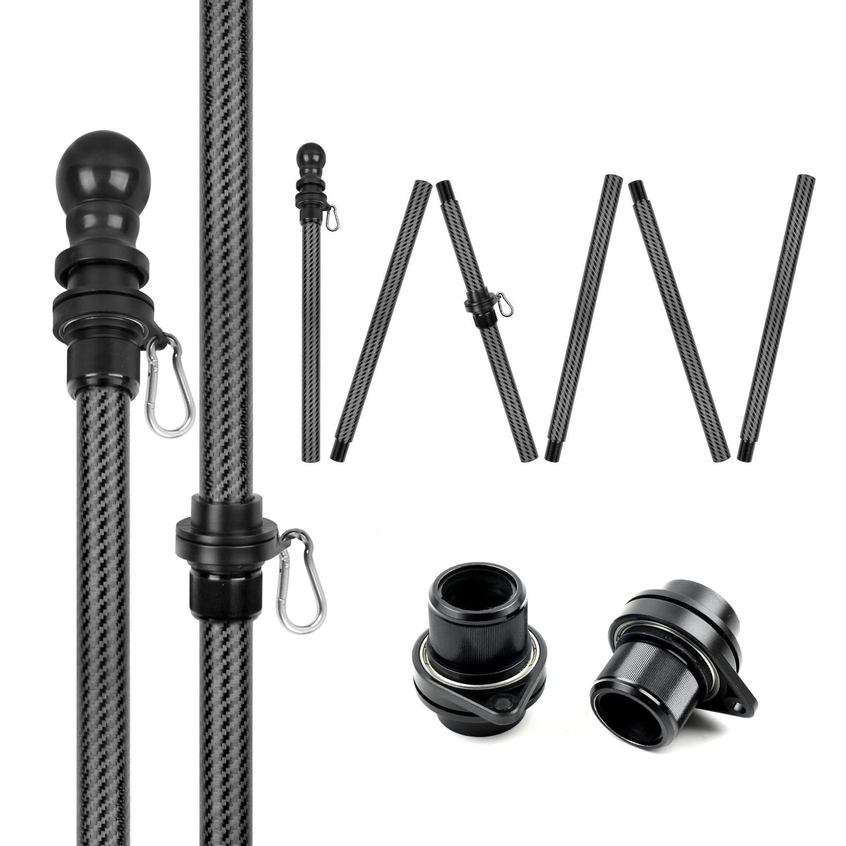 Amazon.com : HIBLE 8 Foot Black Flag Pole 1 Inch Carbon Fiber Flag