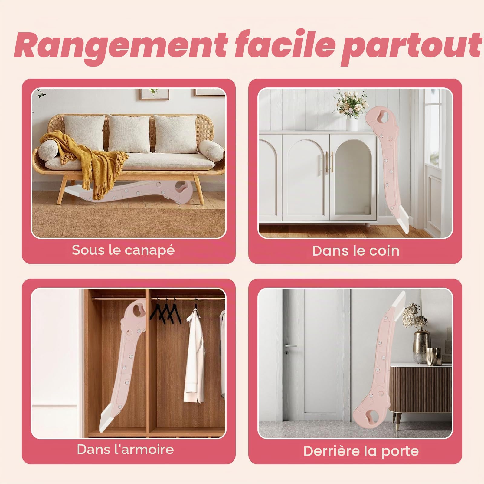 Toboggan Enfant Pliable pour Lit & Canapé, Intérieur/Extérieur, Rose | Toboggan Bebe et Enfant Pliable pour Lit & Canapé, Intérieur/Extérieur, Rose; Facile à Ranger