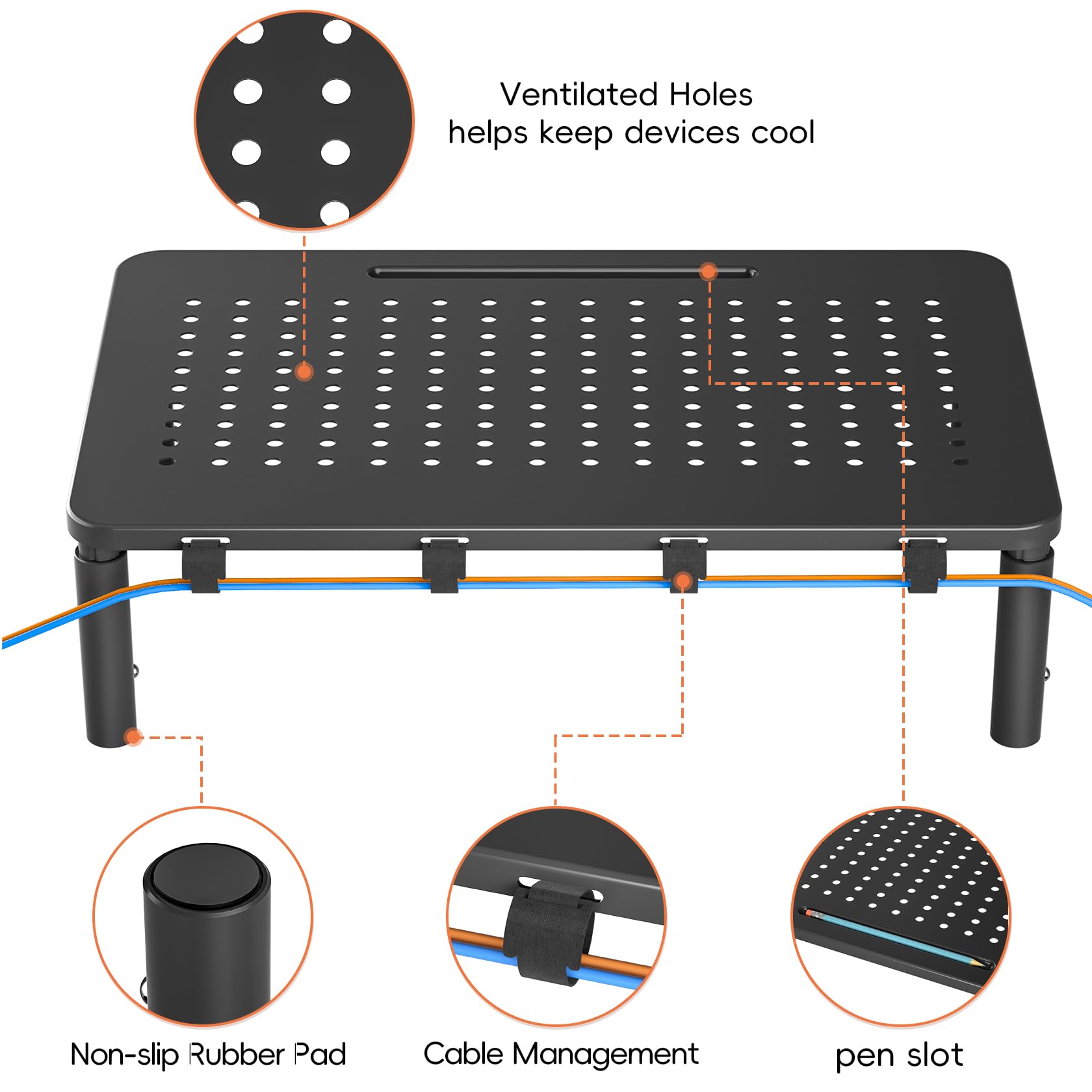 Snapklik.com : UPGRAVITY Monitor Stand For Desk,3 Height Adjustable ...