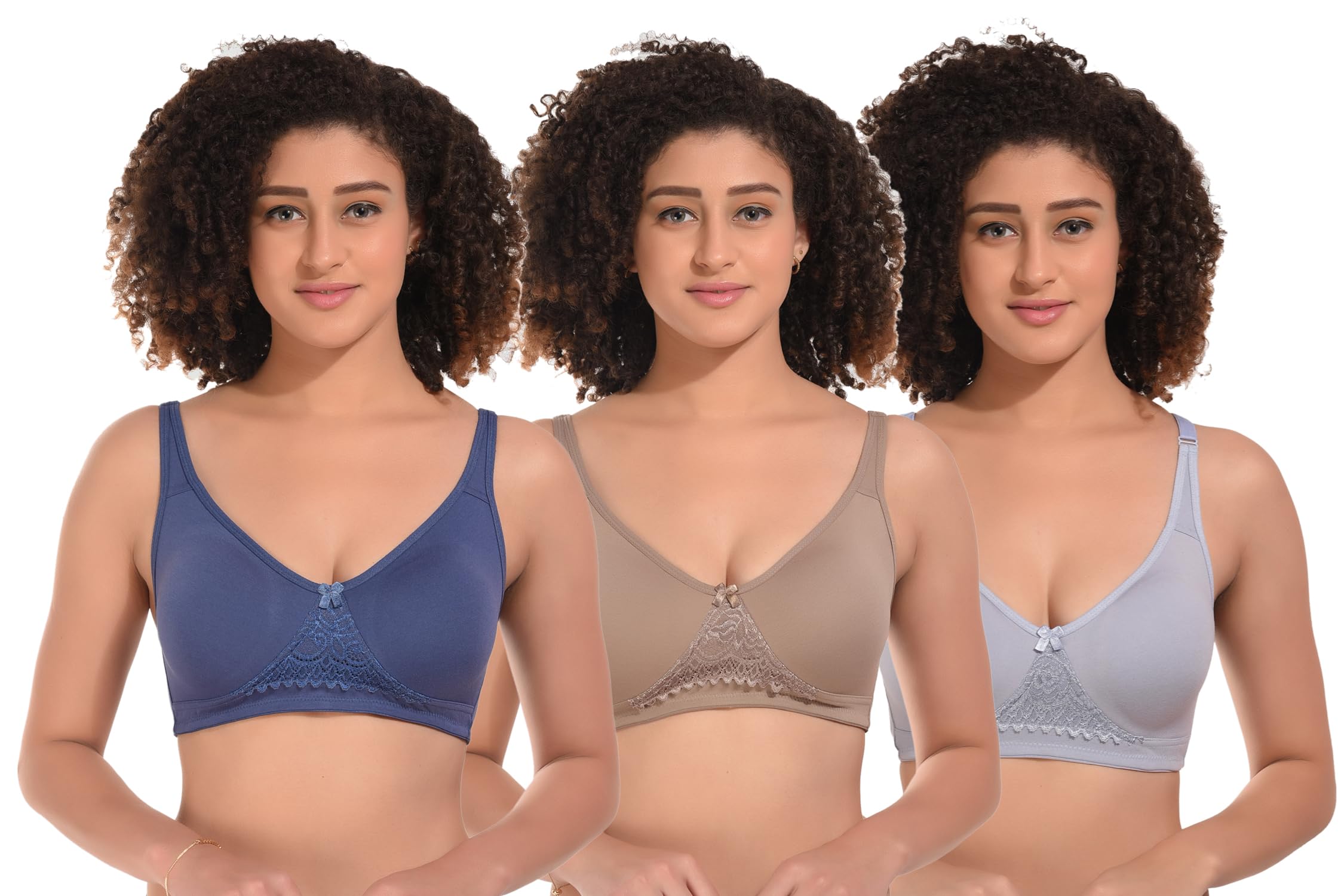 Women Bra Full Coverage Non Padded Cotton Minimizer Bra with All Day Comfort_34C Multicolour-image-41
