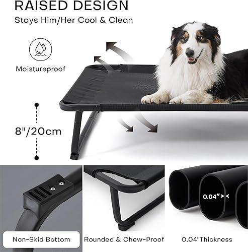 Miniatura 3 de Made4Pets - Cama elevada para perros grandes para exteriores, cuna elevada para mascotas con patas antideslizantes, instalación sin herramientas,