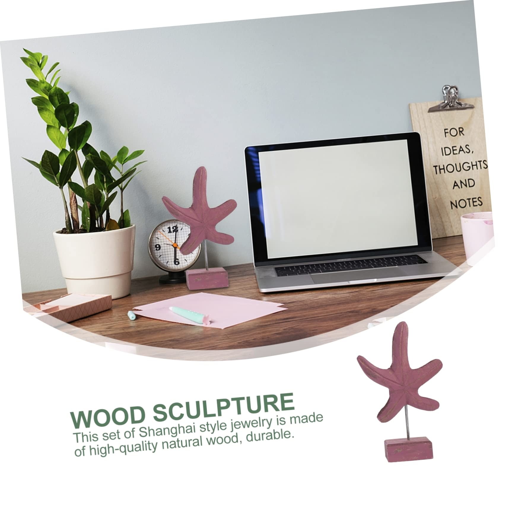 Hemobllo 3 Piezas Conjunto Decoración Madera para Adorno para Salón y Oficina Escultura