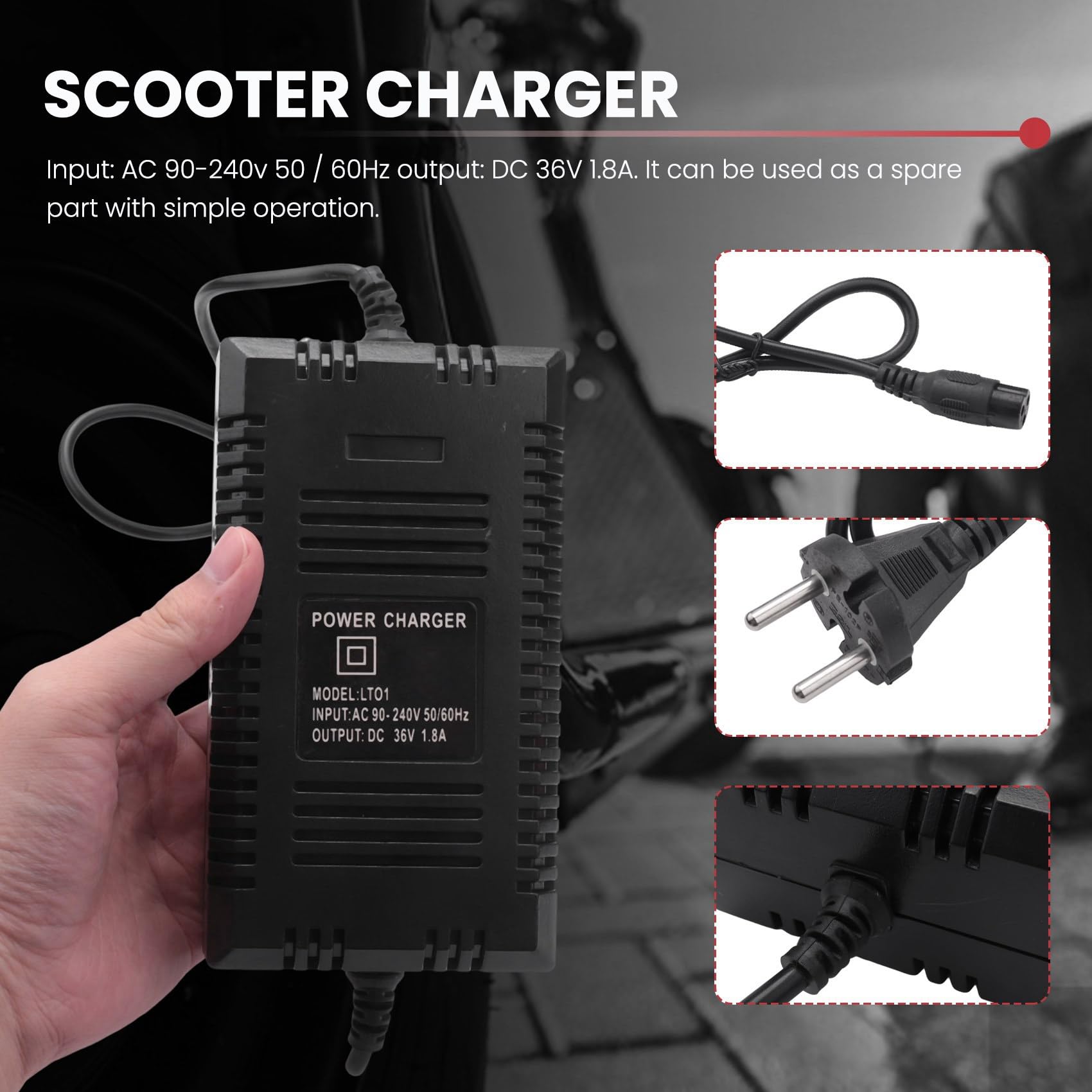 2X 36V 1.8A Chargeur de Batterie Au Plomb Chargeur de Fauteuil Roulant Chargeur de Chariot de Golf Vélo électrique Scooter Adaptateur Secteur Prise Européenne