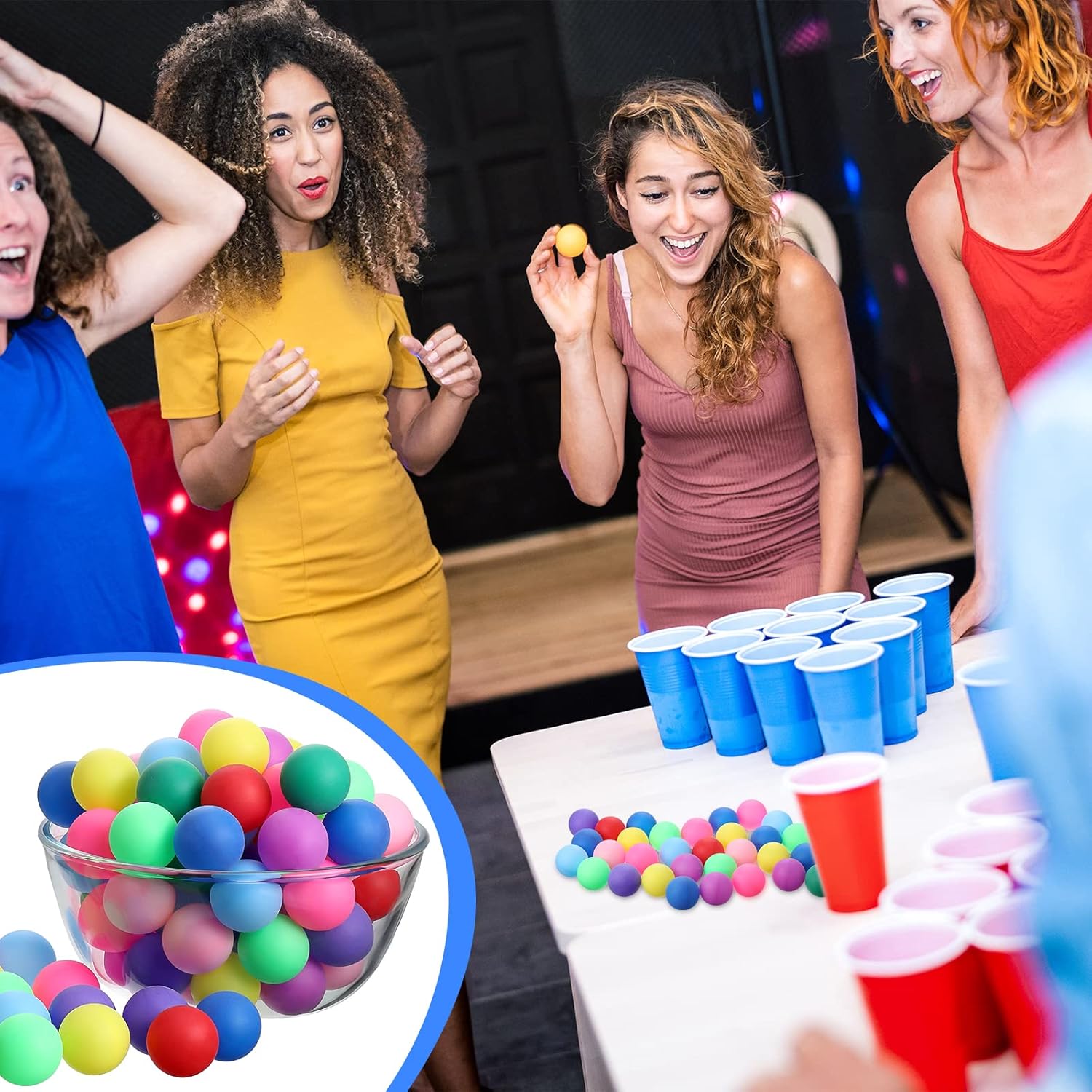 Chivao 200 Pieces Table Tennis Balls Washable Game Table Tennis Mini Plastic Balls for Pool Carnival Party Game