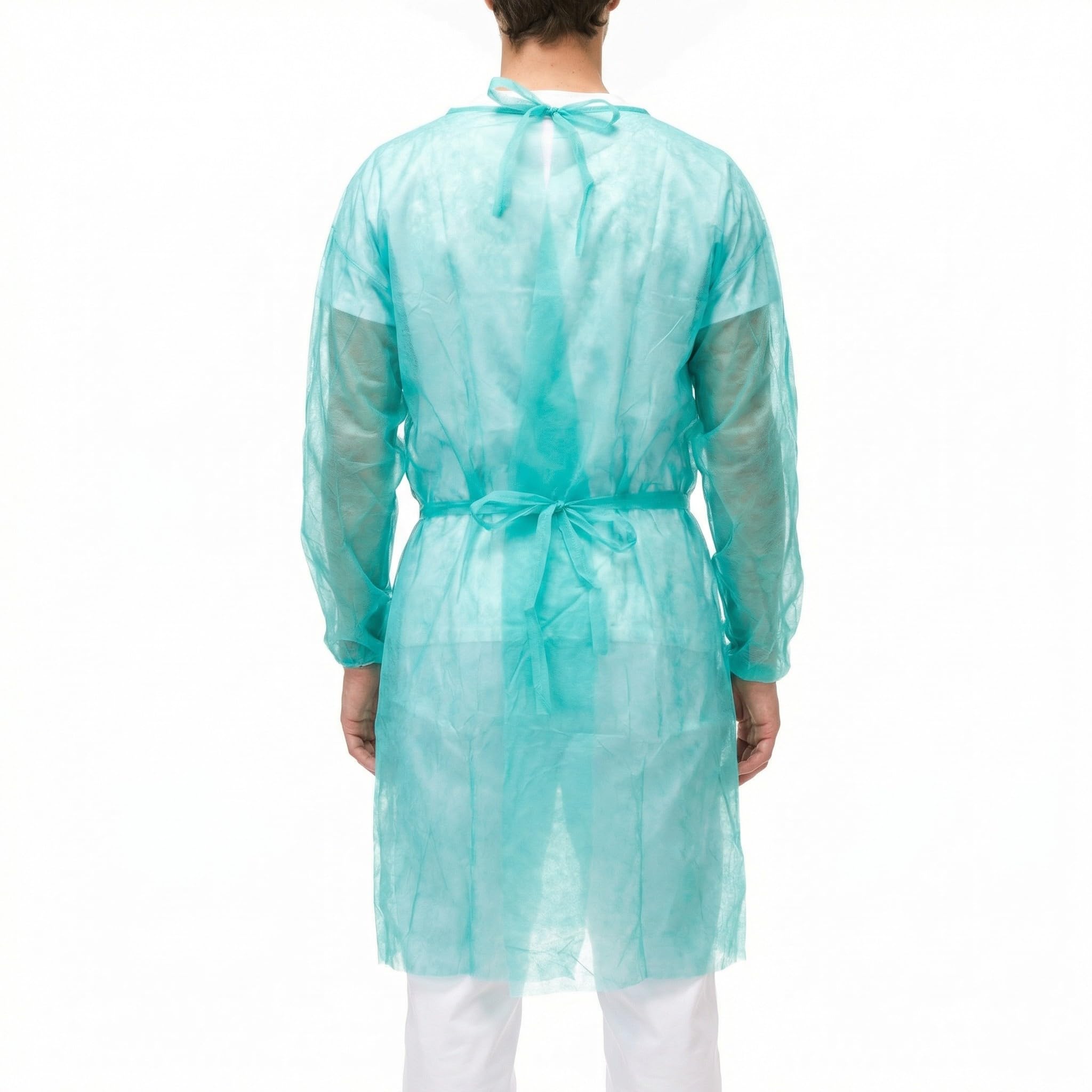 KMINA Camice Monouso Ospedaliero Polipropilene 20g Maniche Lunghe 115 x 127 cm Verde