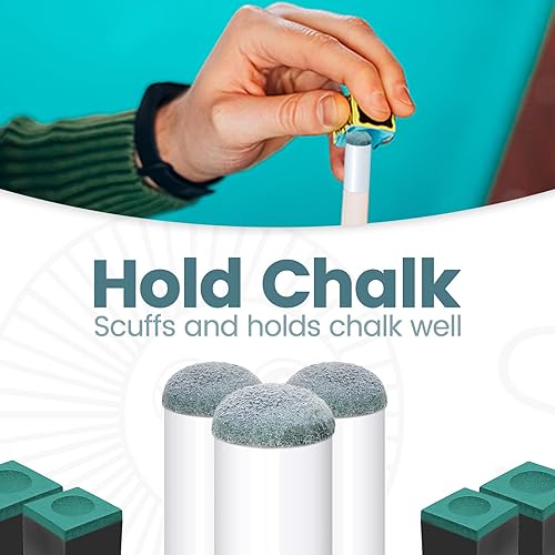 Miniatura 7 de SOLROS - Puntas para taco de billar - Puntas para palos de billar, kit de accesorios de repuesto con caja de almacenamiento, cabeza de taco de cuero