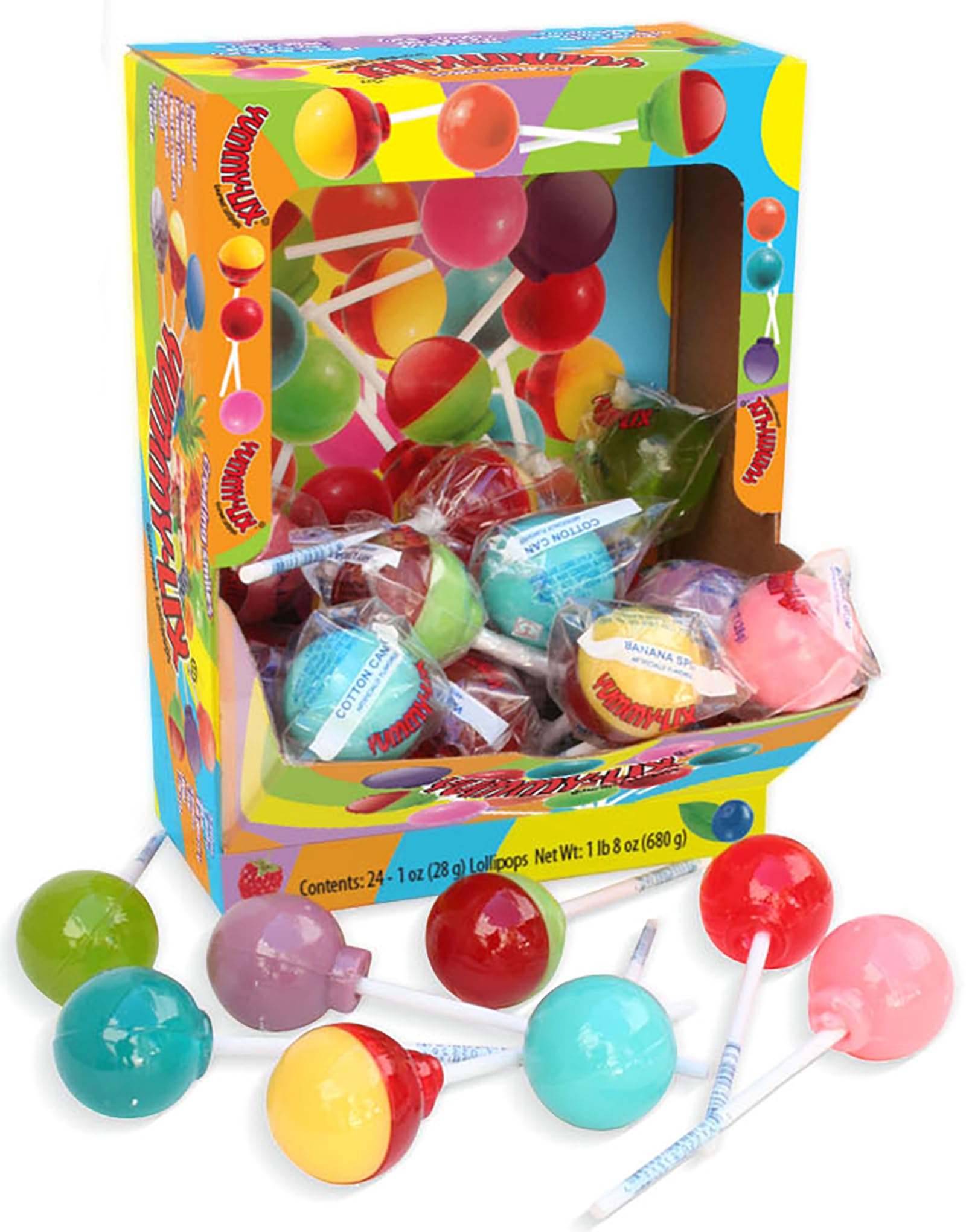 Amazon.com : Yummy-Lix Lollipops (Pack of 24, Gourmet Round