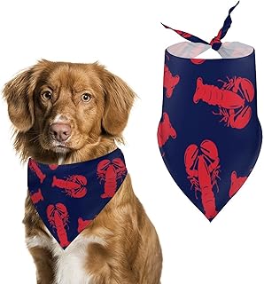 Red Lobster Dog Bandana Washable Pet Scarf Cute Triangle Handkerchief for Dog Cats