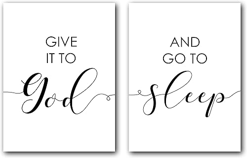 Give it To God and Go To Sleep 11 x 14 Inch print Minimalist Art Typography Art Bedroom Wall Art Romantic Gift Home Wall Art Poster