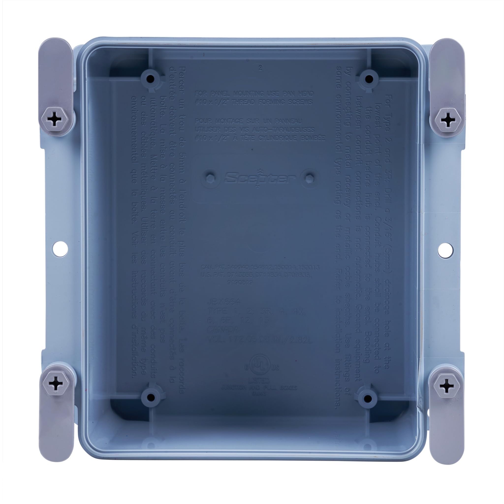 IPEX JBX664 PVC Junction Box 6 Inch x 6 Inch x 4 Inch 172.05 Cubic