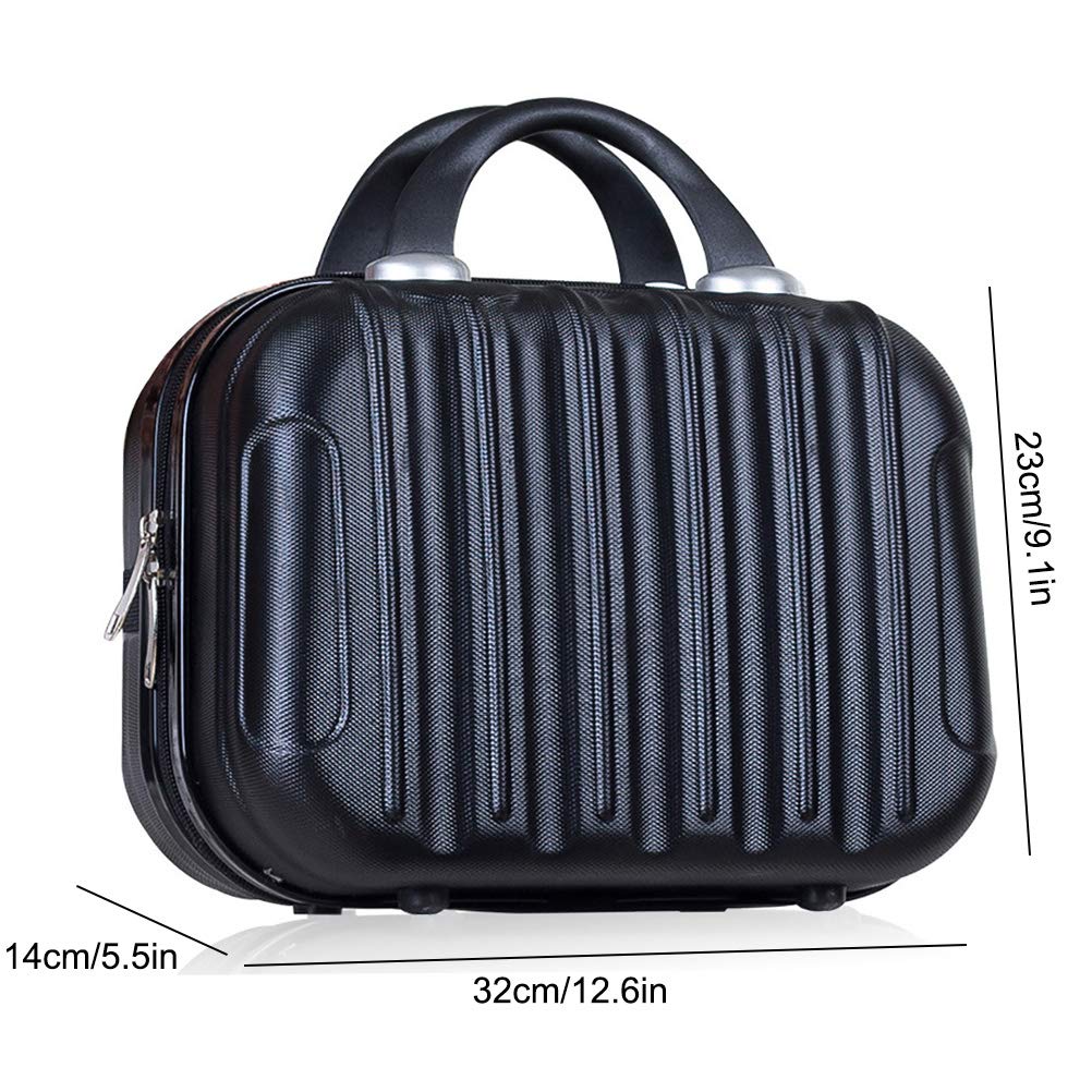 Mini valise de voyage portable étanche avec sangles élastiques 35,6 cm, Noir , 32 * 14 * 23cm