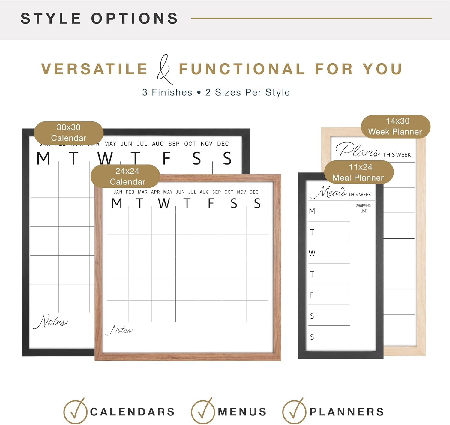 MCS Dry Erase Weekly Planner 14x30 Walnut Framed Calander Whiteboard for Wall, Plan Your Week with Family Weekly Planner for Dinners, Sports, Events & More