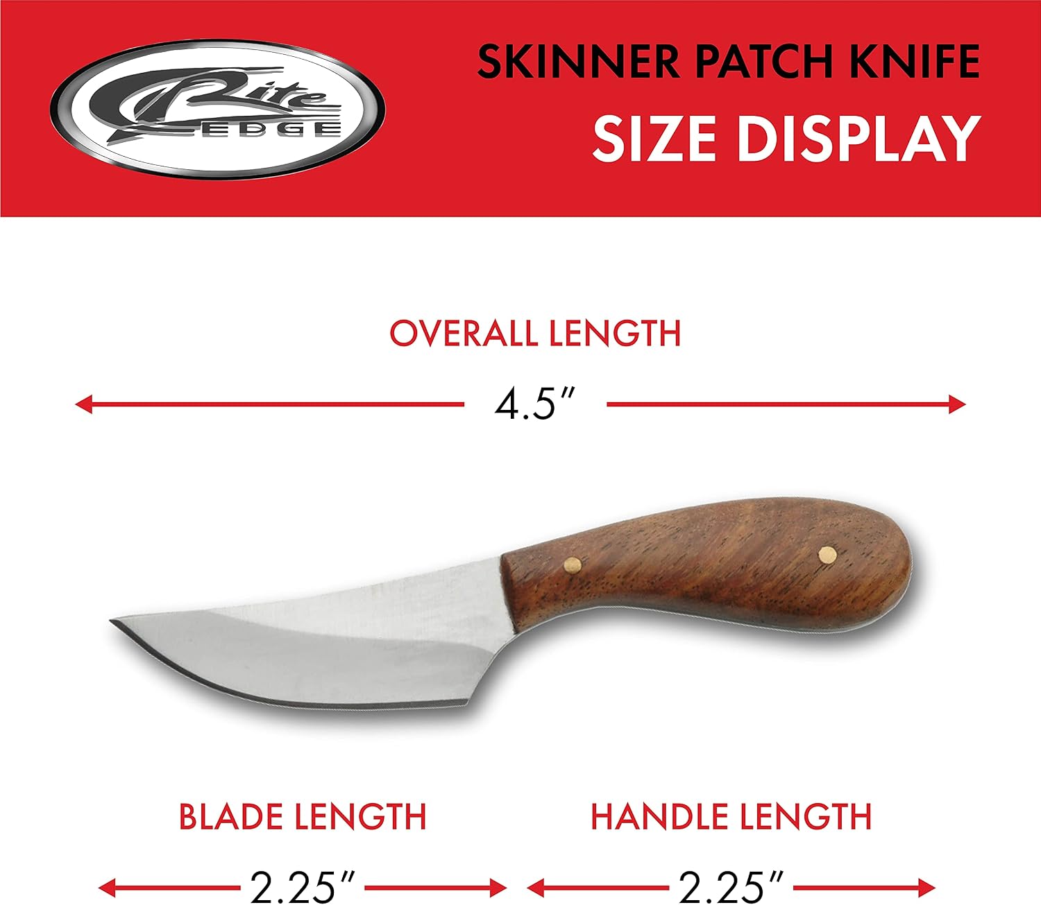 SZCO Supplies 4.75” Small Slim Skinner Patch Outdoor Hunting Knife with Brown Leather Sheath (DH-7990)