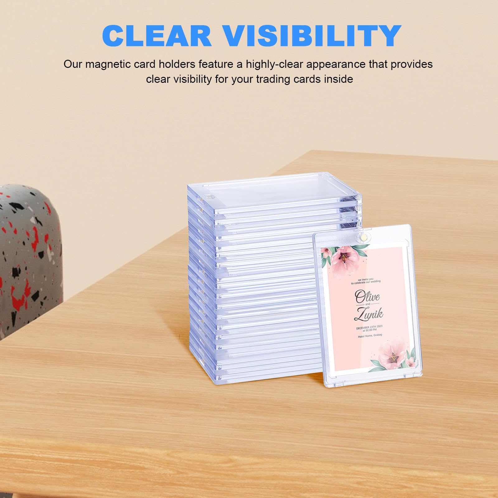 Uonlytech 18 Pollici Custodie Carte Magnetiche Rigide Ps Porta Carte Collezionabili Trasparente Protezione e Visibilità