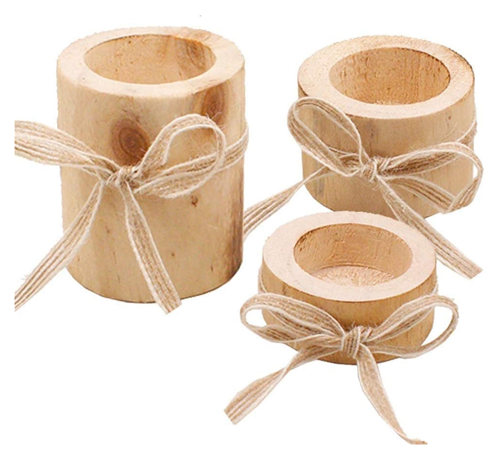 Kerzenständer 3-teiliges Set aus Holz for Heimdekoration, Party, Büro, Geschenk, Romantisches Set, Leichter Atmosphärenständer, festlicher Kerzenständer, Teelicht Heimdekoration