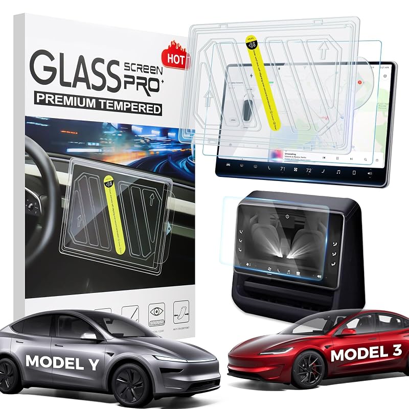 Película Protetora de Vidro Temperado para Tela Tesla Model 3 Highland 2024–2025 e Model Y Juniper 2026 TUDEAO, Transparente, 1 unidade