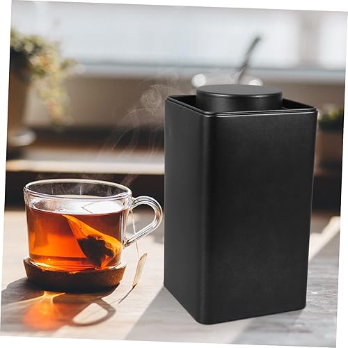 Miniatura 10 de Lata de té hermética de almacenamiento cuadrado latas de té sueltas hojas de té organizador 3 tarros de té para bolsas de té café