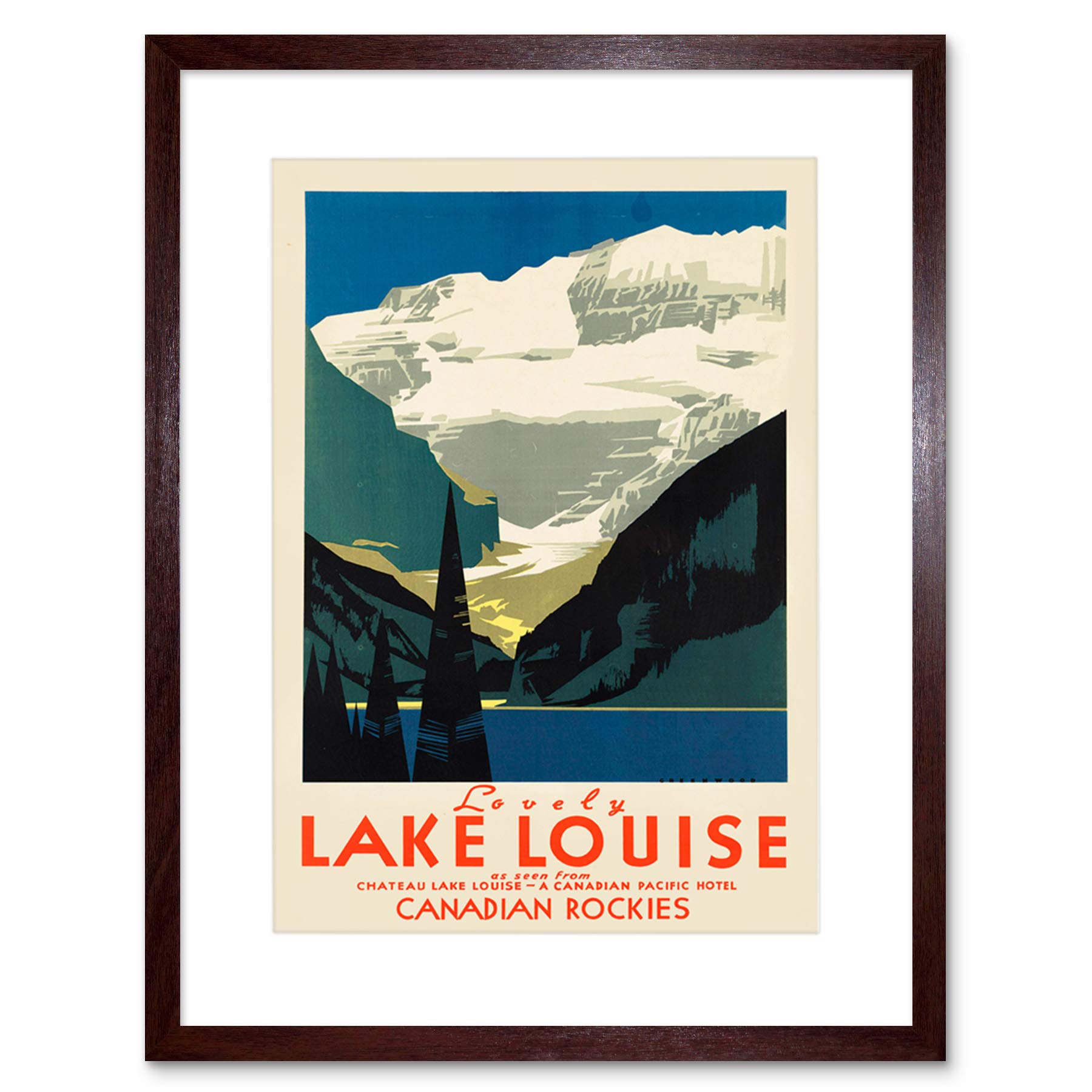 Wee Blue Coo Travel Tourism Lovely Lake Louise Canada Framed Wall Art Print