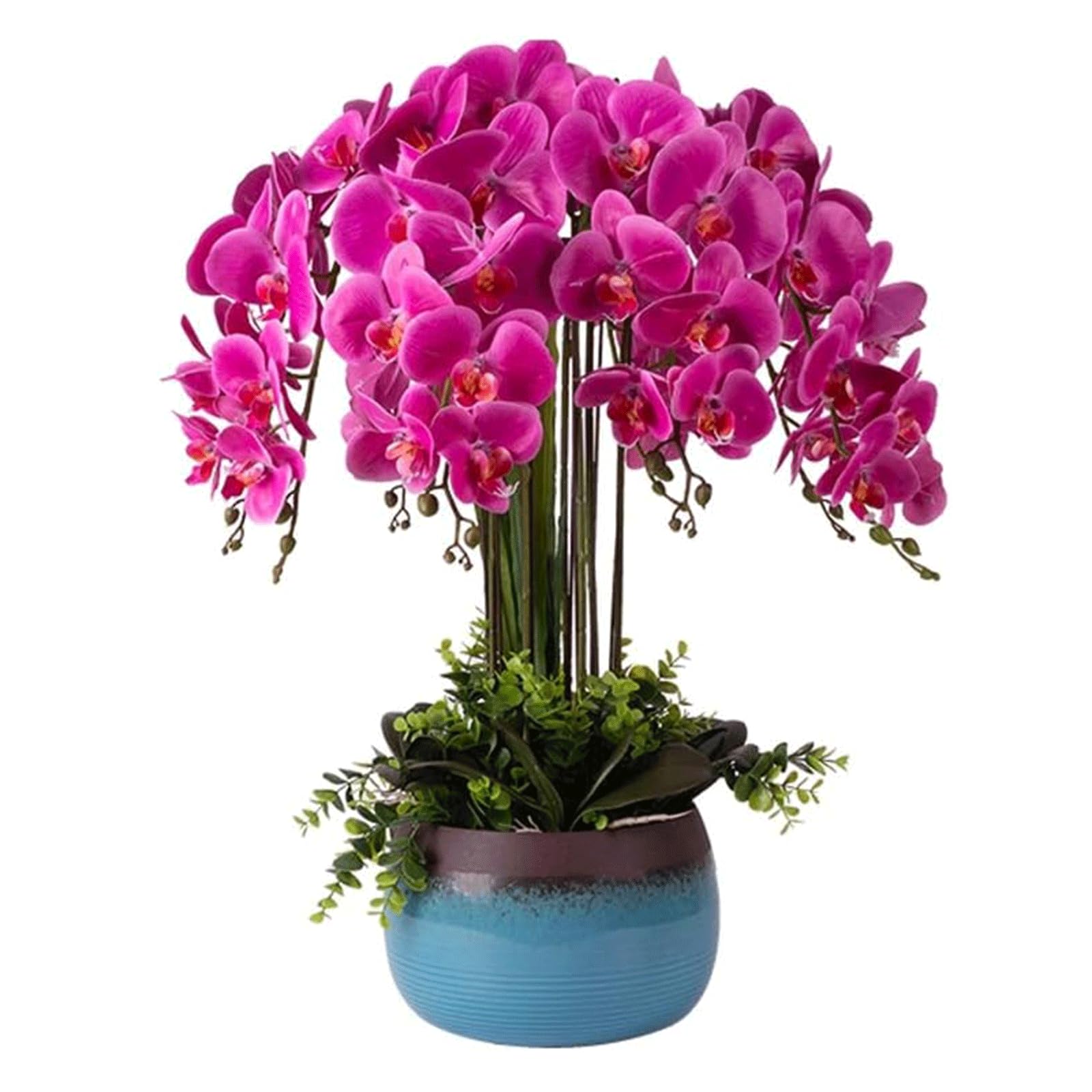 DFGHNBVC Artificial Orchid Artificial Orchid 8/10 Branch Artificial Flower Pu Artificial Phalaenopsis Flowers 72Cm Fake Floral With Vase Faux Orchids Very Natural.8 Branch Flowers