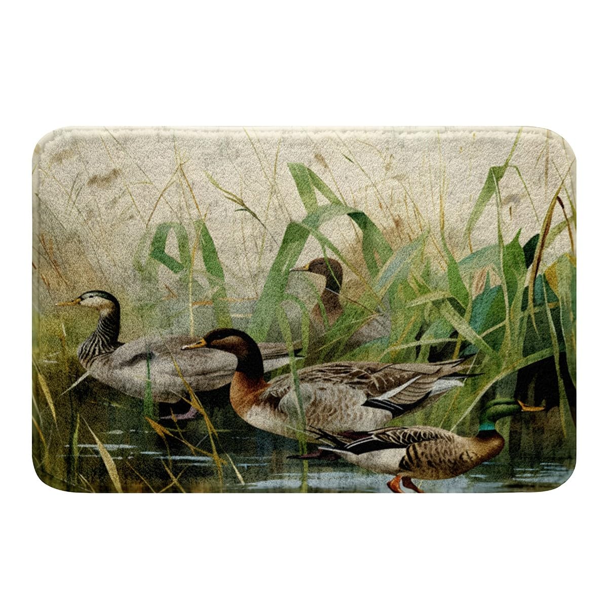 Feelyou Mallard Duck Bath Rugs Boys Girls Wild Duck Hunting Bathroom Rugs for Kids Women Men Ultra Soft Lodge Cabin Farmhouse Bath Mats Nature Ducks
