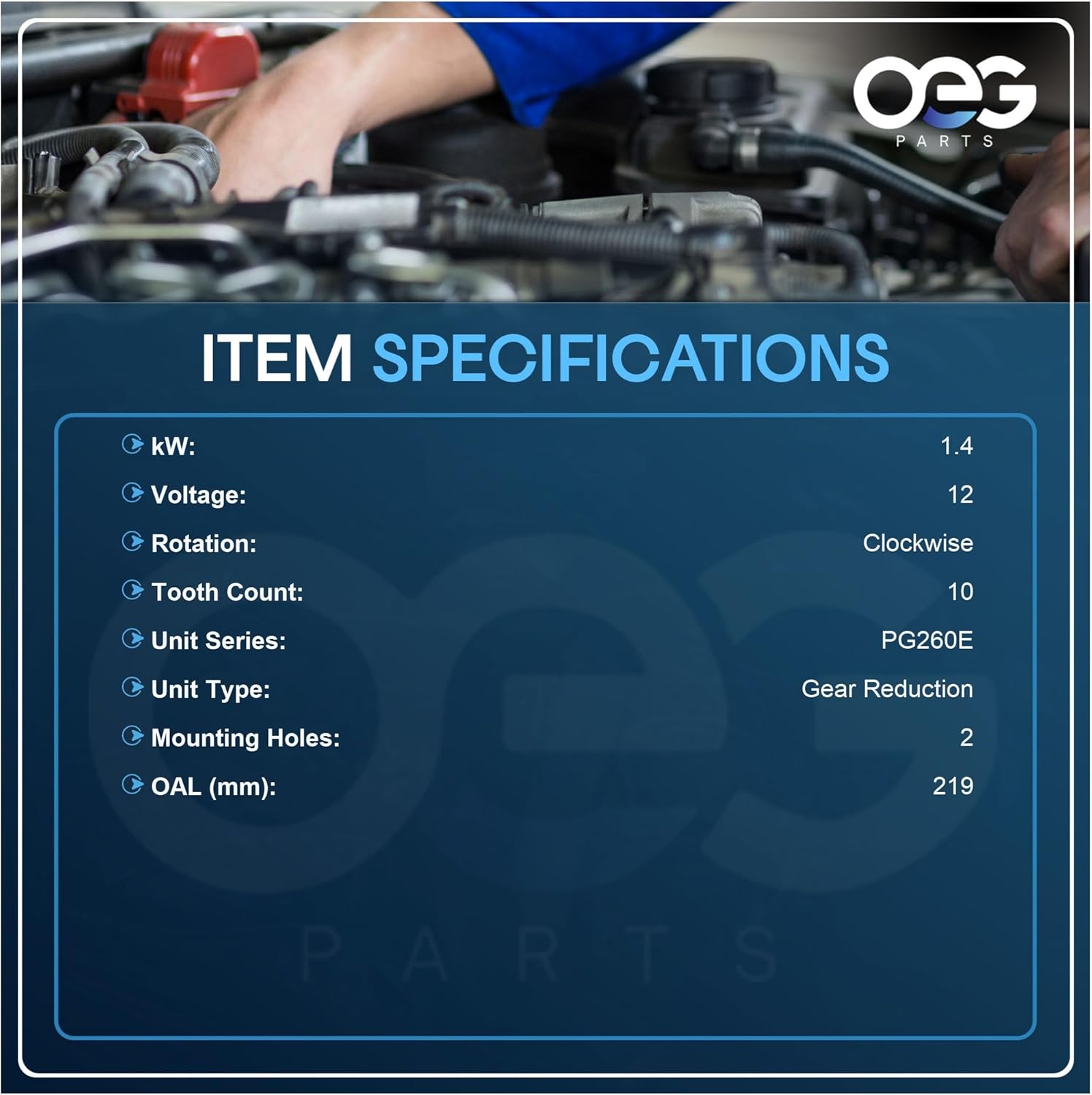 OEG Parts New Starter Compatible with Hyundai Veracruz V6 3.8L 2012, Kia Sedona V6 3.5L 2014 8000465, 36100-3C151, 36100-3C151RU