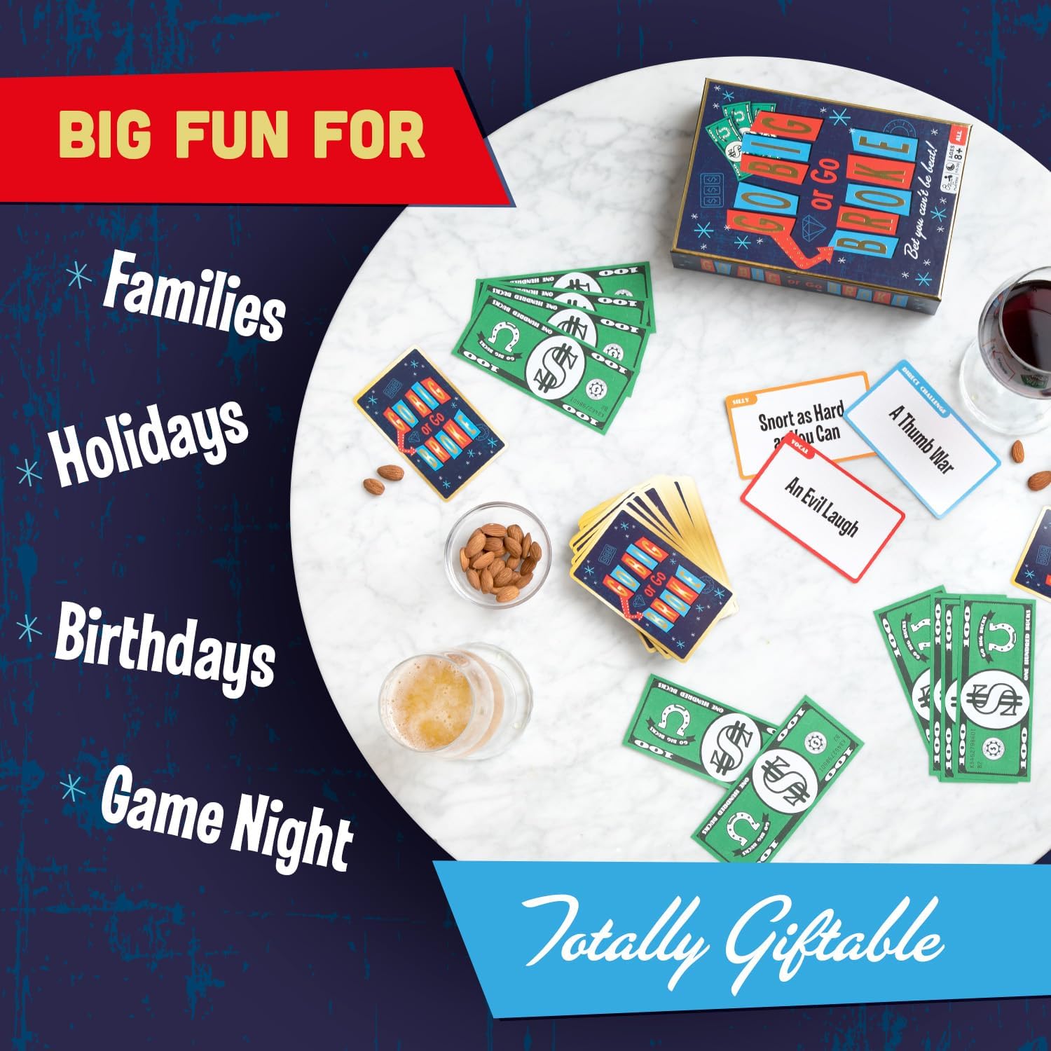 Go Big or Go Broke by EAP Toy & Games – Game Night Just got Bigger Than Charades | Bet The Big Bucks with This Party Game for Kids, Family, Friends & Teens | Easy, Hilarious Fun for 3 or More Players