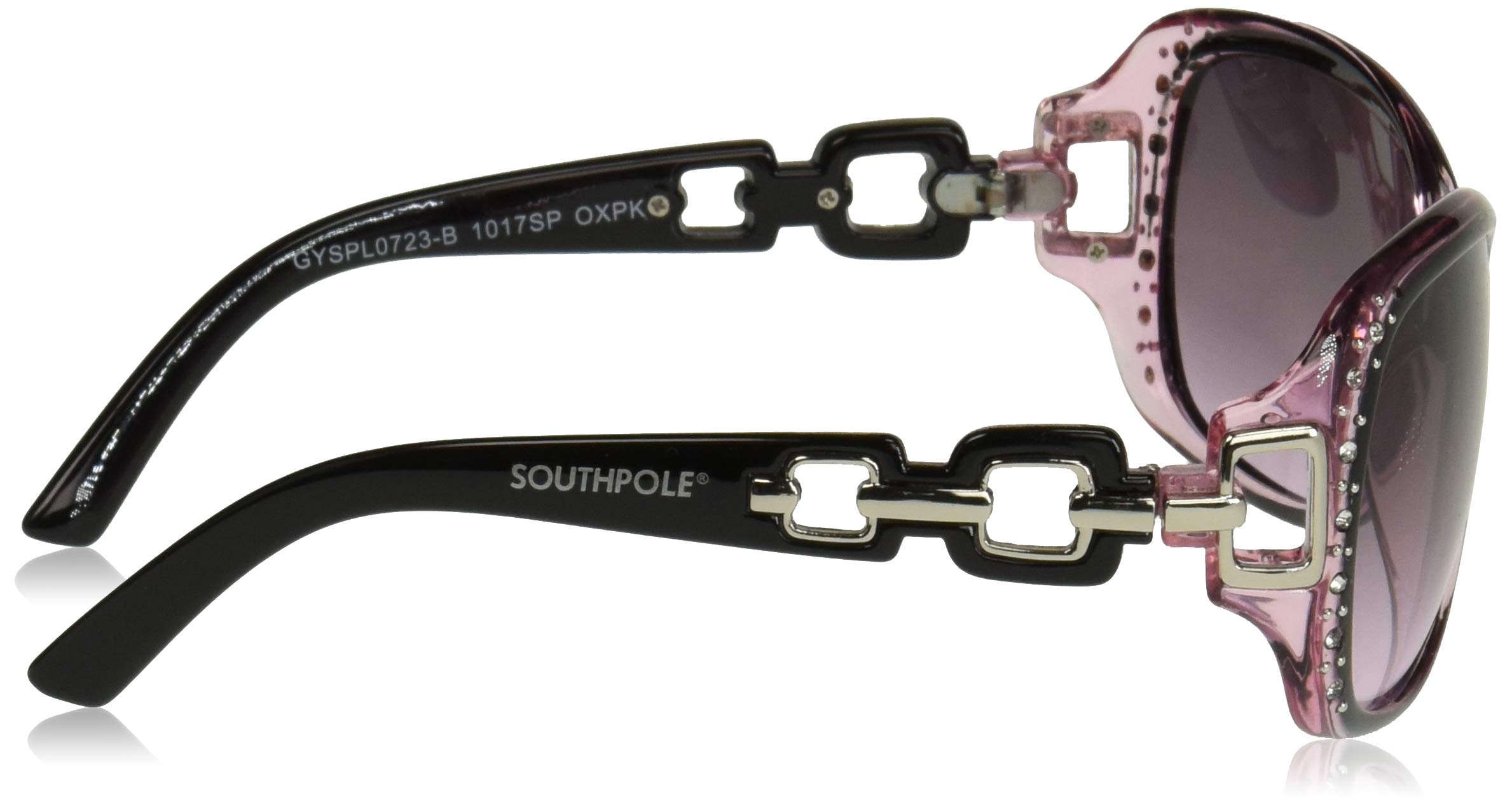 Southpole Oxpk - Gafas de sol redondas de iridio no polarizadas para mujer, color negro y rosa, 70 mm