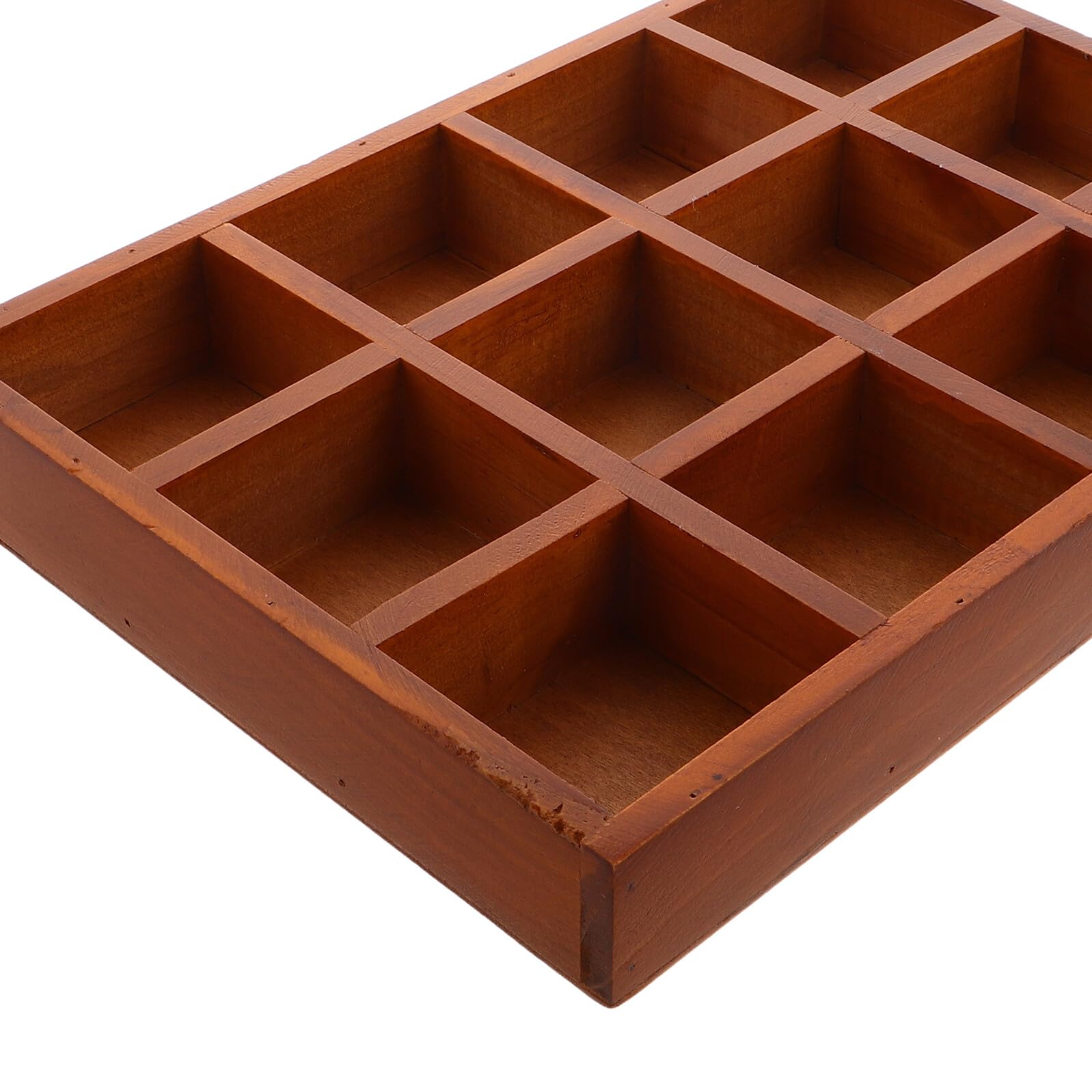 Rechteckige Reise Schmuckkästchen mit 12 Fächern Glatter Oberfläche und Vintage Stil Platzsparender Schmuckorganizer für Schreibtisch und Heimdekoration
