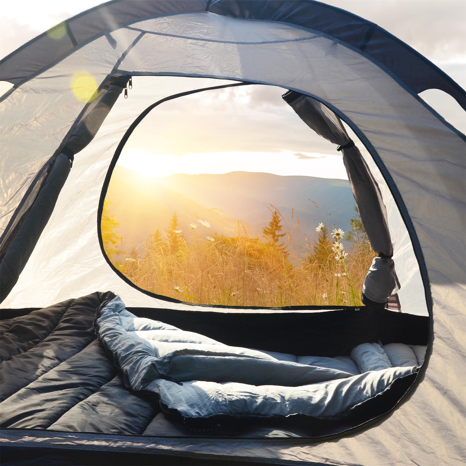 Saco de dormir doble de invierno para parejas de adultos, saco de dormir para 2 personas, saco de dormir para clima frío, doble ancho y cálido para camping, mochileros o senderismo