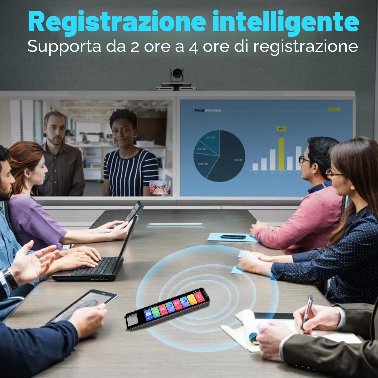 Penna per Lettore di Scansione, 134 Lingue, Penna da Lettura Intelligente 4 pollici, per Dislessia, Anziani, Studenti, Supporta Voce e Scansione del Testo, Dispositivo di Traduzione Multilingue