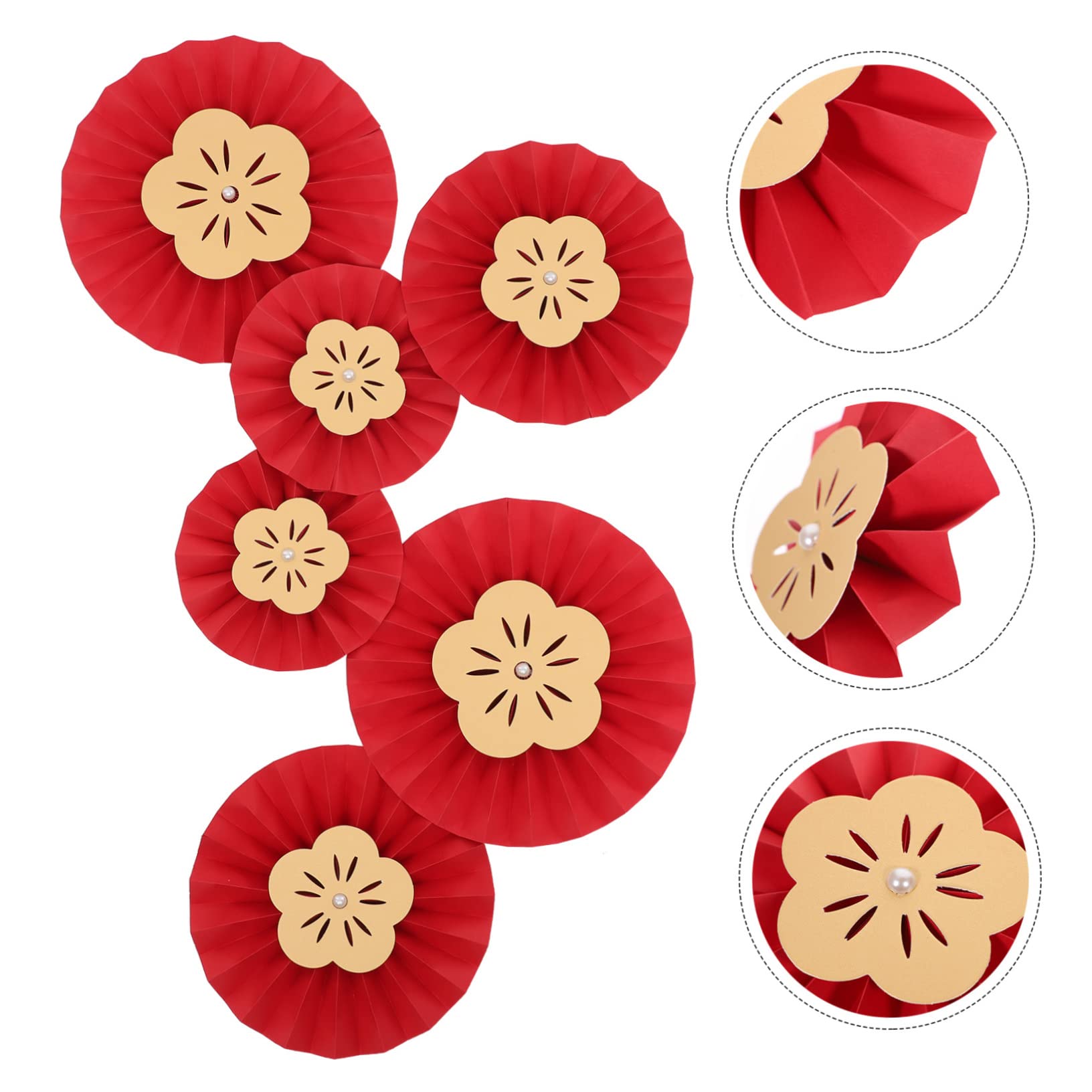 36 Piezas Flor De Abanico De Papel Decoración Colgante De Fiesta Decoraciones Colgantes De Año Nuevo Decoración De Abanico Chino Decoración De Año Nuevo Chino 2023 El Plastico Cabilock